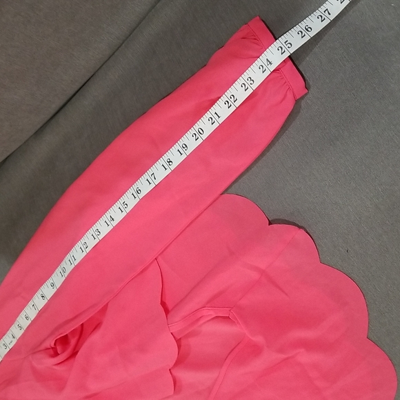 Guess Long Sleeve Cropped Top Blouse Size S Magenta - Picture 11 of 12